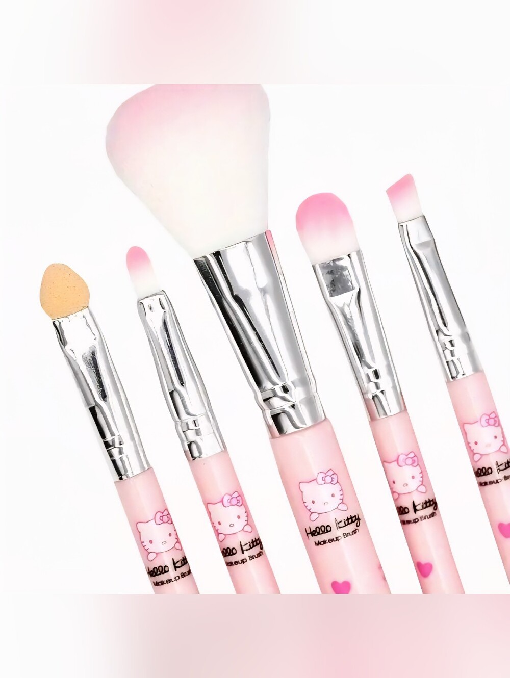 NWT! Hello Kitty Pink Makeup Brush Set with Case! Cosmetics - Picture 4 of 5